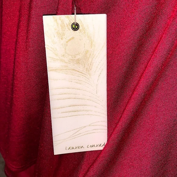 Lauren Conrad Draped Top with Elastic Banded Waist, Size M - Picture 3 of 4